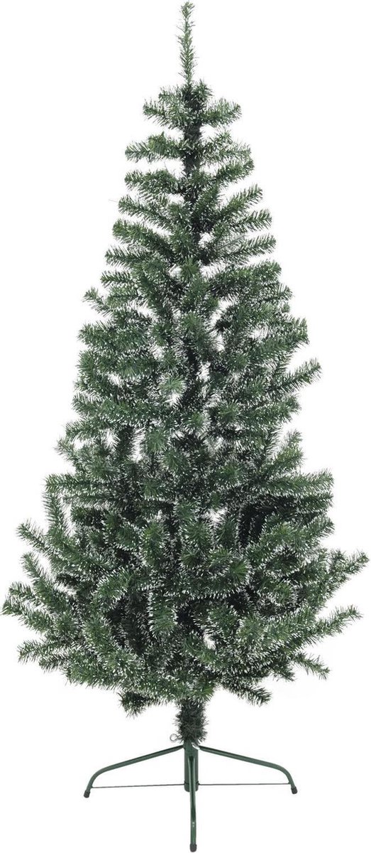 Europalms Kerst - Kerstboom binnen - Kunststof - Kunstkerstboom - Groen Wit - 180 cm