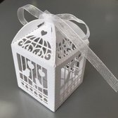 10 boîtes en filigrane pour cage à oiseaux - White Pearl