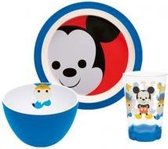 Zak! Designs Mickey Big Face Ontbijtset - 3-delig - Blauw