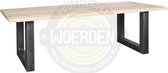 Eiken Boomstamtafel 200x100 met metalen U-poten