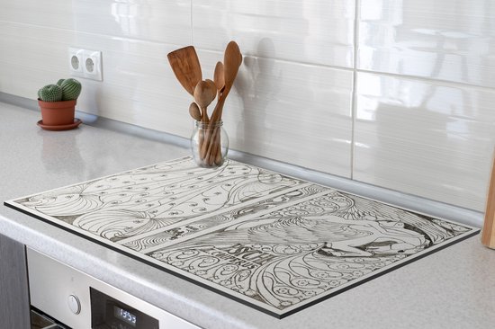 KitchenYeah® Inductie beschermer 78x52 cm - Cover Louis Couperus - schilderij van Jan Toorop - Kookplaataccessoires - Afdekplaat voor kookplaat - Inductiebeschermer - Inductiemat - Inductieplaat mat