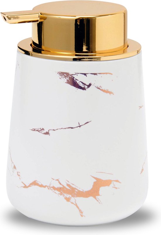 Roegaarden Zeepdispenser - Zeeppompje - Keramiek - vrijstaand - 400ml - Wit