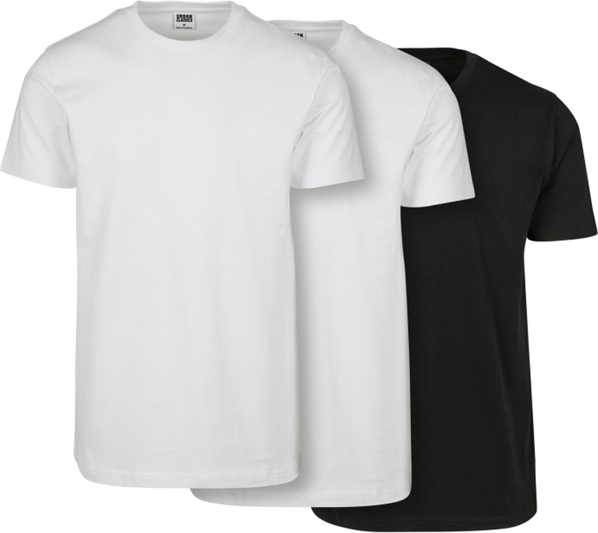 Urban Classics Basic 3-Pack Heren T-shirt 2XL Wit