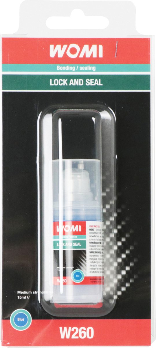 Womi W260 Borgmiddel Lock and Seal Blue – 15 ml – Middelsterke Borging – Trillingsbestendig – Demontabel