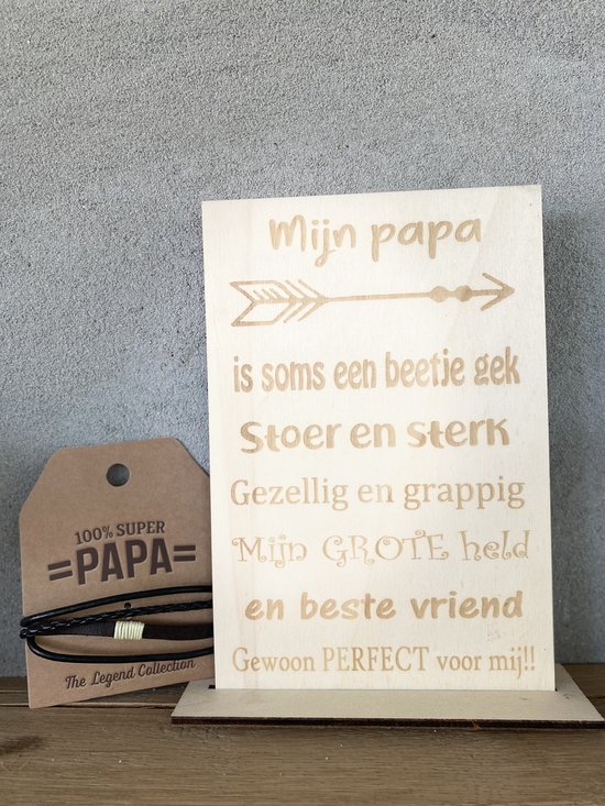 Signe texte papa + bracelet - cadeau fête des pères - fête des pères - papa