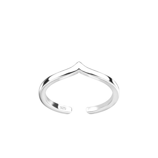 Zilveren chevron shaped teenring | One size fits all - Toe Ring Adjustable | Zilverana | Sterling 925 Silver (Echt zilver)