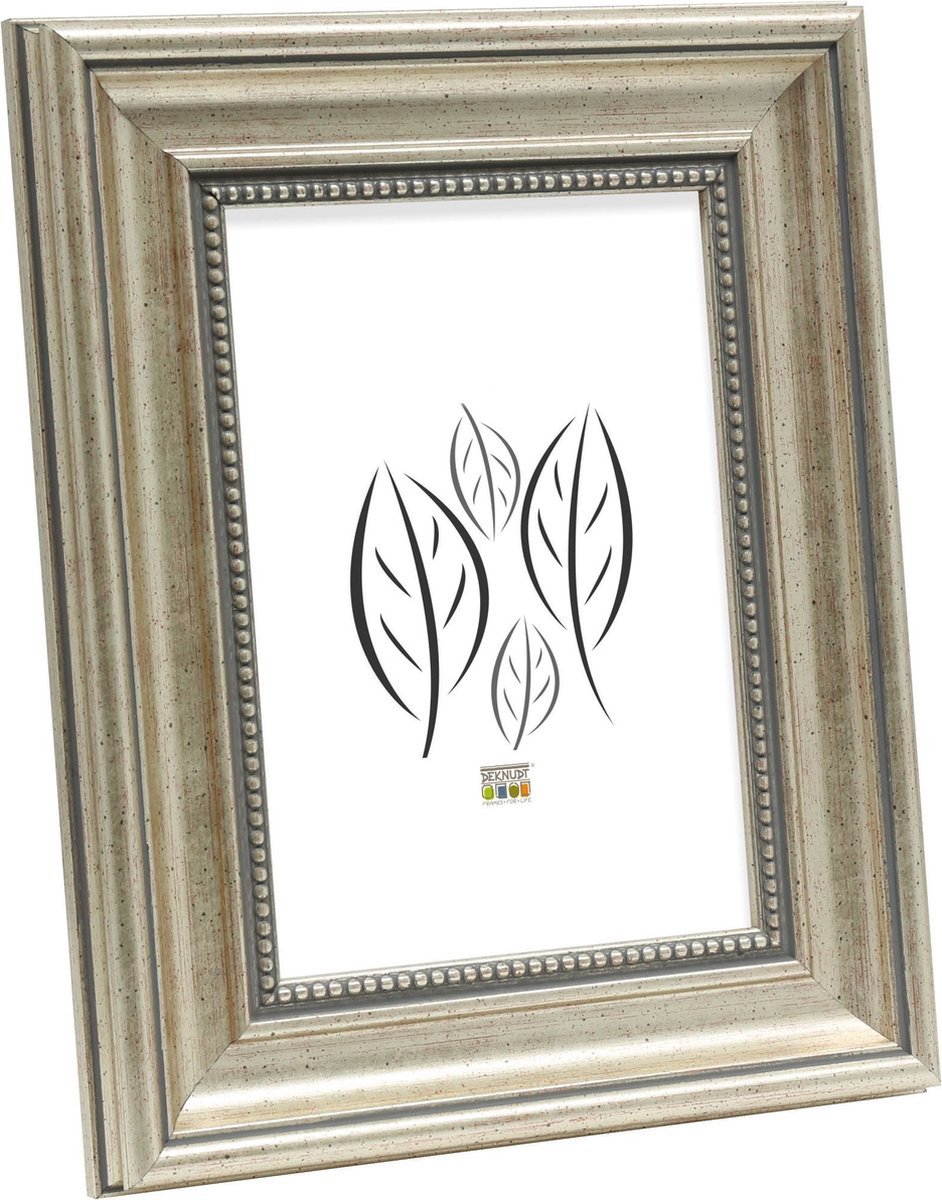 Deknudt Frames fotolijst S45HD1 - zilverkleur - parelbiesje - 15x20 cm