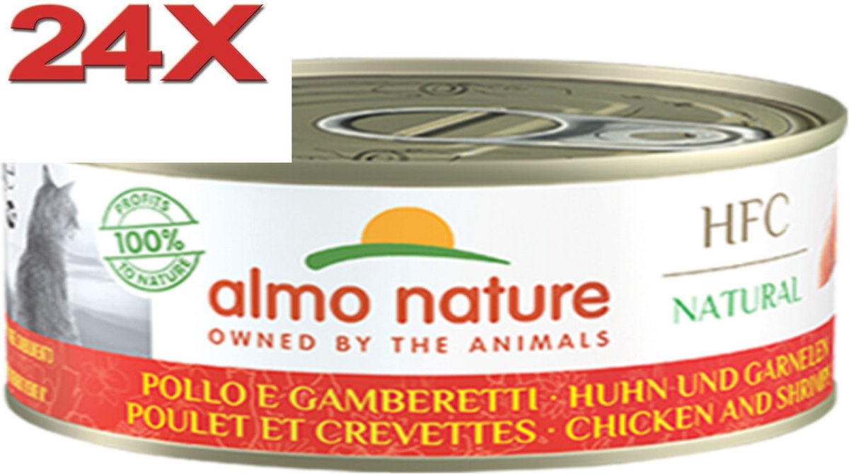 Almo Nature HFC -Kattenvoer - Kip & Garnalen - 24x150gr