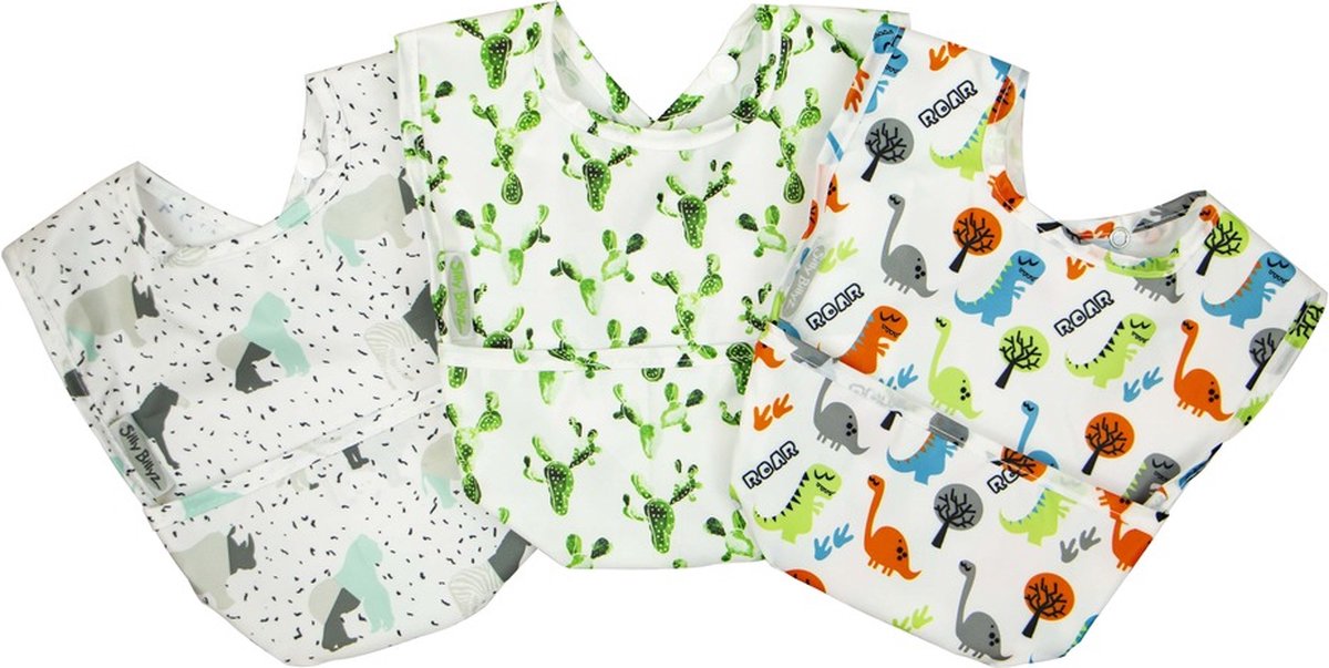 Goedkoopste Silly Billyz 3Pk Pocket Bib Nylon 3m-3yrs