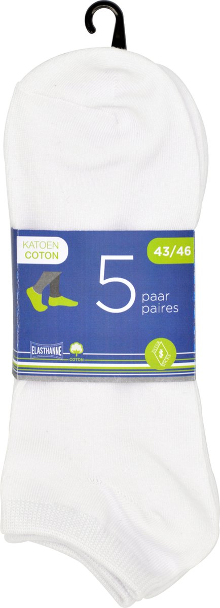 10 PAAR heren fitness sokken - katoen - 40/46 - wit