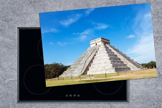 KitchenYeah® Inductie beschermer 76x51.5 cm - Tempel van Kukulkan bij Chichén Itzá in Mexico - Kookplaataccessoires - Afdekplaat voor kookplaat - Inductiebeschermer - Inductiemat - Inductieplaat mat - Merkloos