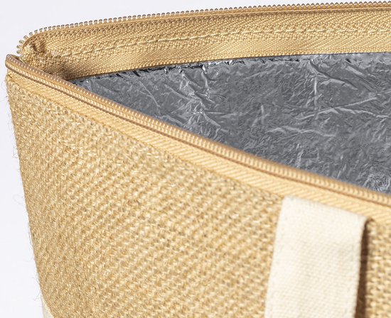 Koeltas - Lunchtas - Koeltasje lunch - Isolatie - Volwassenen - Dames - Heren - Katoen - Jute - Aluminium - beige van KOEL — afbeelding 3
