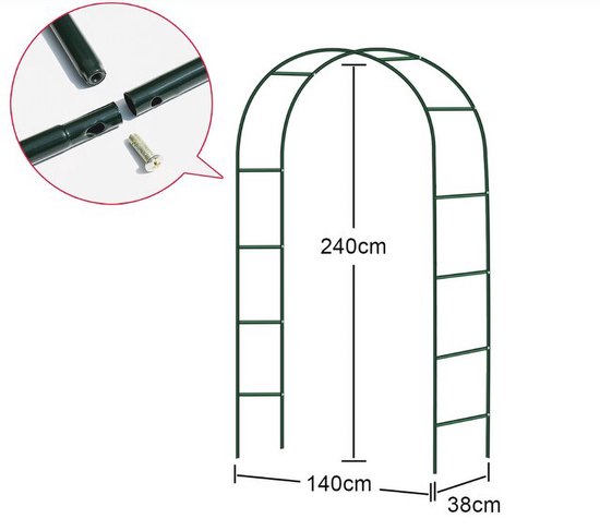 Rozenboog,Metalen Tuinboog,Tuin Hekwerk Rozenrooster Klimhulp, Pergola Tuindecoratie,Vrijstaand Klimplanten,Ballon Arch Rozen Boog voor Bruiloft Verjaardag en Afstudeerfeest,Makkelijk te Monteren