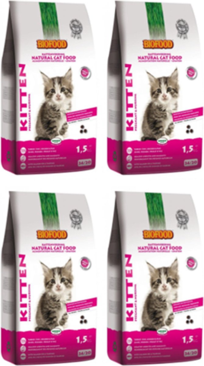 4x Biofood Premium Kitten Pregnant/Nursing - Kattenvoeding - 1.5kg