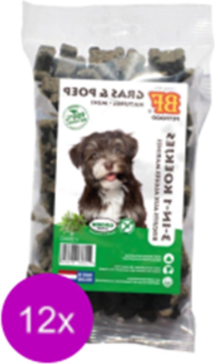 12x Biofood 3-In-1 Koekjes Kruiden Mini - Hondensnacks - 200g
