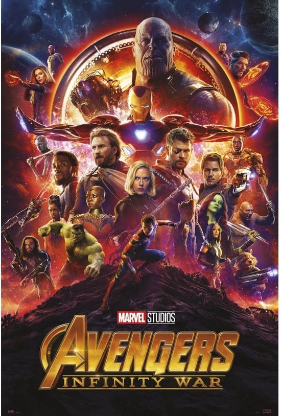 Avengers Infinity War poster - Marvel - collage - Thor - Hulk - Thanos - Iron Man - 61 x 91.5 cm
