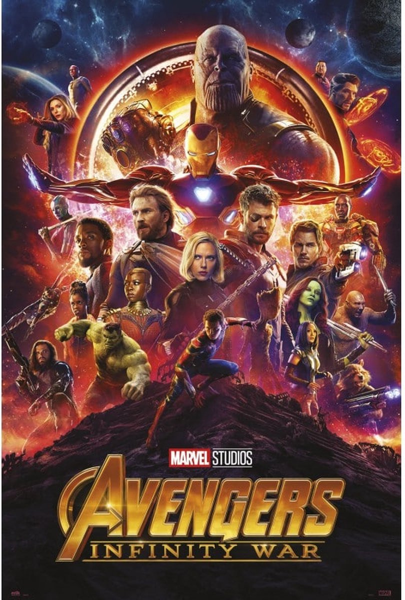 Avengers Infinity War poster - Marvel - collage - Thor - Hulk - Thanos - Iron Man - 61 x 91.5 cm - Posterpoint