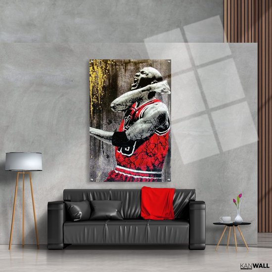 Luxe Plexiglas Schilderij Michael Jordan | 75x100 | Woonkamer | Slaapkamer | Kantoor | Muziek | Design | Art | Modern | ** 5MM DIK**