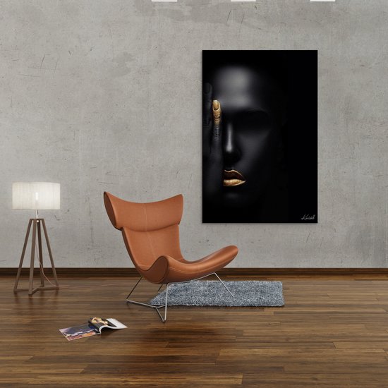 Luxe Canvas Schilderij Golden Beauty | 75x100 | Woonkamer | Slaapkamer | Kantoor | Muziek | Design | Art | Modern | ** 4CM DIK! 3D EFFECT**