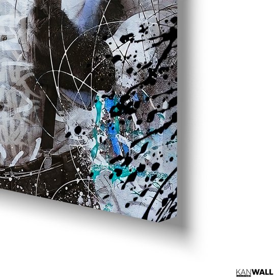 Tableau Toile Luxe Design Singe | 75 x 100 | Salle de séjour | Chambre à coucher | Bureau | Musique | Design | Art | Moderne | ** 4 CM D'ÉPAISSEUR ! EFFET 3D**