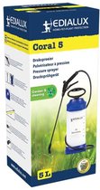 Edialux Druksproeier 5 liter, Coral 5 Drukspuit - Geschikt voor onkruidbestrijding en gewasbeschermingsmiddelen - Geschikt voor schoonmaakazijn