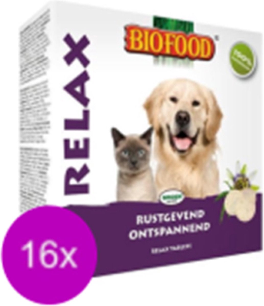 16x Biofood Gistsnoepjes Relax Hond/Kat - Hondensnacks - 100 stuks per verpakking