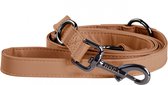 DOGA Hondenriem - Uitlaatriem - Gun Camel - Bruin - Verstelbare riem - Lange lijn - Vegan leer - 200 cm - maat S - bijpassende halsband en dispenser mogelijk