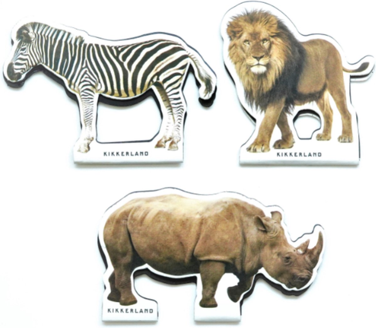 Kikkerland boekenleggers Afrikaanse dieren - Magnetische boekenlegger - Set van 3