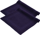 Komfortec Badmat Set - 2 stuks - 50x70 cm - 100% Katoen - Zachte en Absorberende Douchemat/Handdoek - Marineblauw