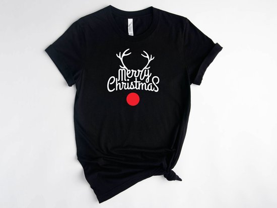 Lykke Merry Christmas T-Shirt | Kerst | Mannen - Vrouwen - Unisex | Katoen | Zwart | Maat L