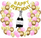 56-delig Goud roze Ballonnen verjaardag set – Verjaardag Versiering - Decoratie voor jubileum - Verjaardagversiering - 16, 18, 21, 30, 40, 50, 60, 70 jaar - Geslaagd versiering - Vrijgezellenfeest - Geschikt voor Helium en Lucht