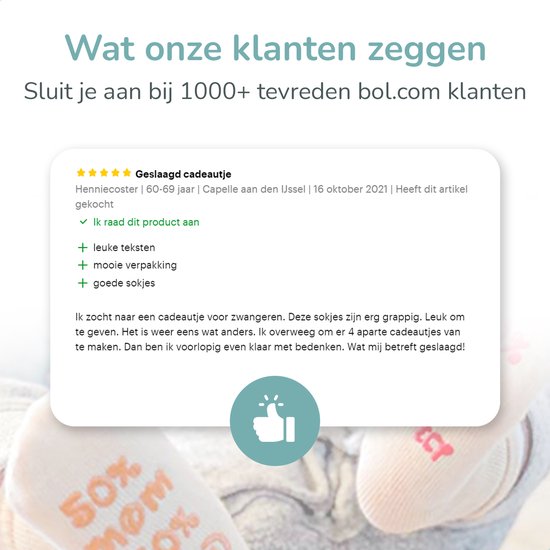 Super Toes® Kraamcadeau Sokjes voor Jongen of Meisje - Gender Reveal Babyshower – Kraammand 0-3 Maanden
