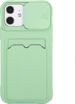 Hoesje geschikt voor iPhone SE 2020 - Backcover - Pasjeshouder - Portemonnee - Camerabescherming - TPU - LichtGroen