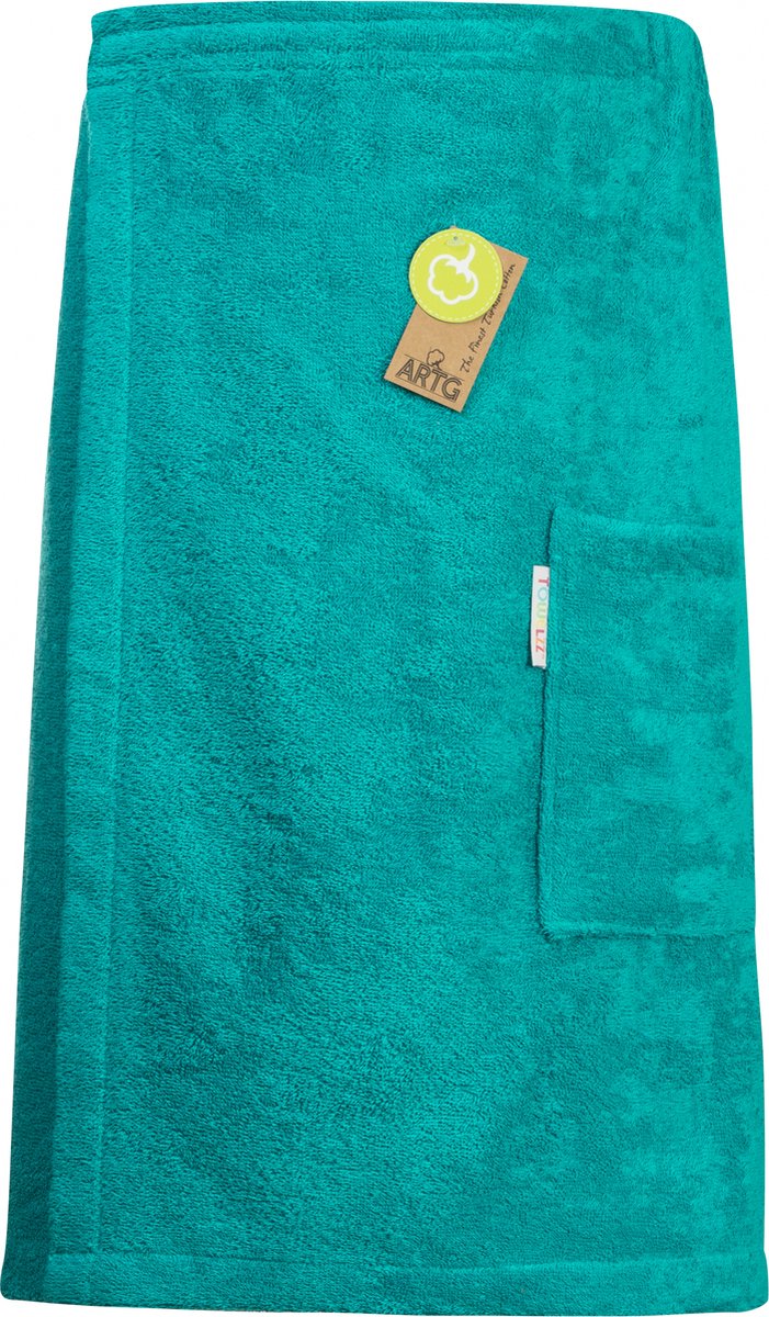 ARTG® Towelzz - Sauna Kilt - Heren - met klittenband - Petrol Blauw - Deep Blue - (tot 150 cm heupomvang)