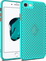 Smartphonica iPhone 7/8 siliconen hoesje met gaatjes - Blauw / Back Cover geschikt voor Apple iPhone 7;Apple iPhone 8