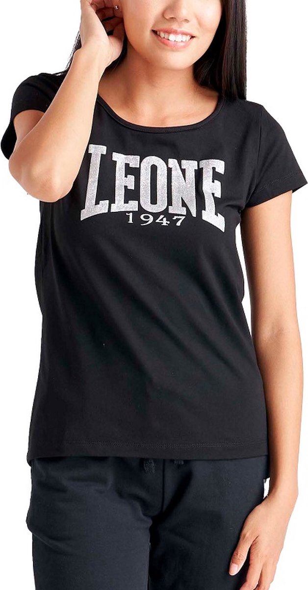 Leone Dames T-Shirt Flower Zwart Small