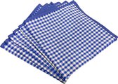 Serviettes à carreaux petits carreaux bleus 40 x 40 (lot de 6) (sans repassage) - vichy - pique-nique