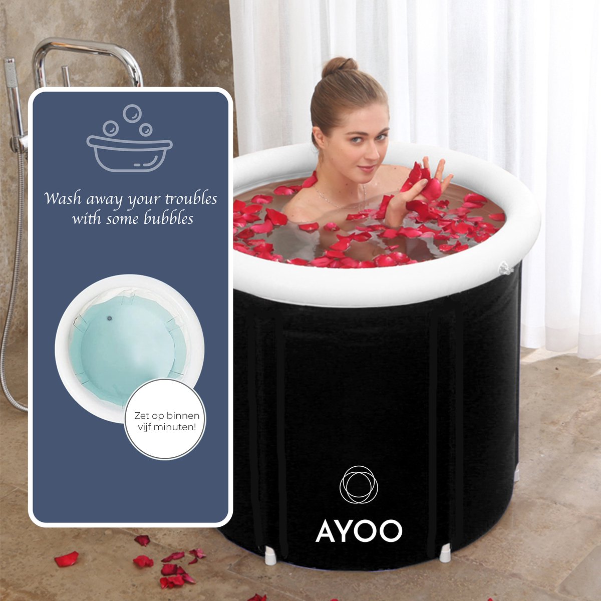 AYOO® Zitbad - IJsbad - Opblaasbaar Bad - Opvouwbaar Bad - Dompelbad -  Zitbad Voor... | bol