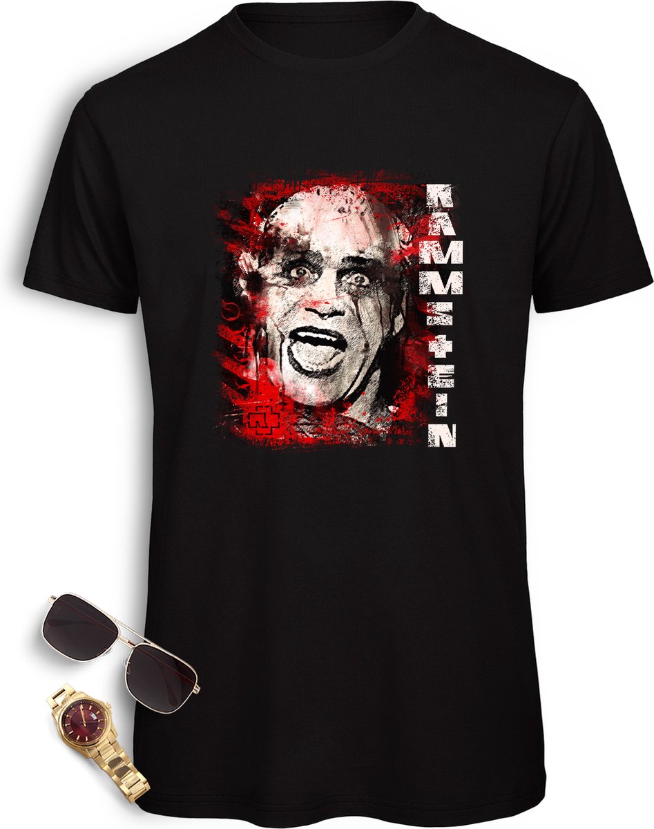 Heren t Shirt Rammstein - Mannen tShirt met Rammstein Print Opdruk - Maten: S M L XL XXL XXXL - Shirt kleur: Zwart.