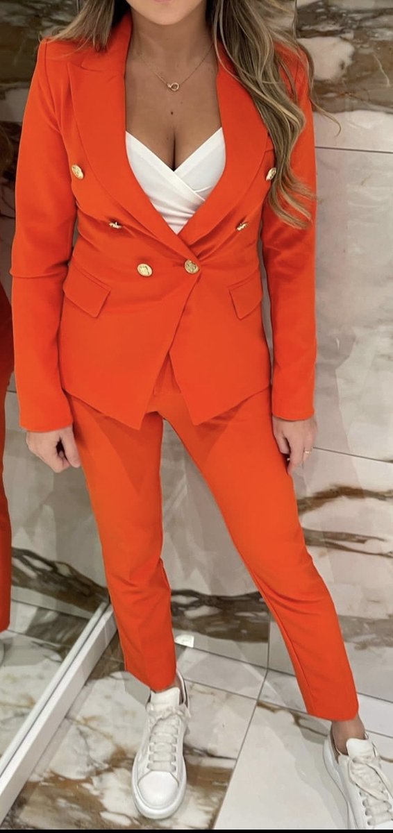 Dames Blazer oranje maatje 36 polyester