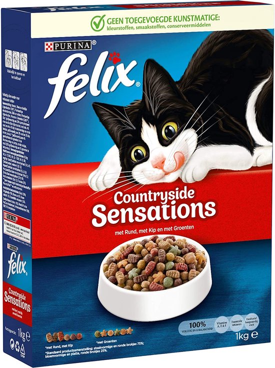 Felix Countryside Sensations Kattenvoer, Kattenbrokken met Rund, Kip &  Groenten, 1kg -... | bol.com