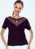Eldar- Filippa- mooie dames blouse - zwart met kant M