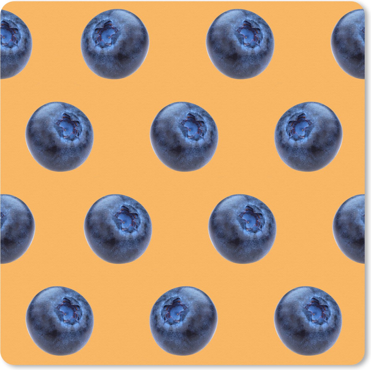 Muismat XXL 40x40 cm - Bureau onderlegger - Bureau mat Blauwe bes - Oranje - Patroon - Bureaumat - Gaming mousepad xl - Bureaulegger groot - Computer deskmat