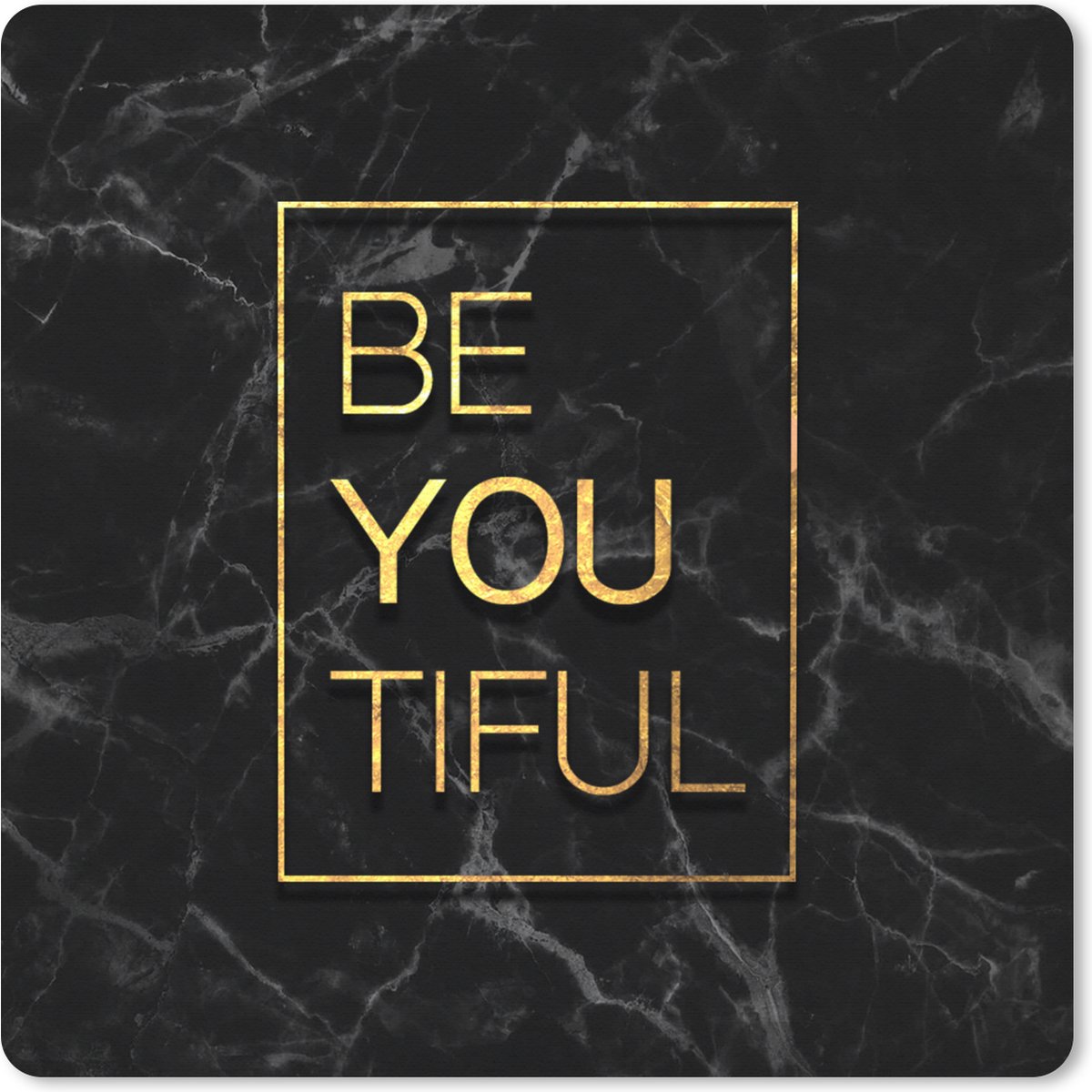 Muismat XXL 40x40 cm - Bureau onderlegger - Bureau mat Quotes - Motivatie - Goud - Marmer print - Bureaumat - Gaming mousepad xl - Bureaulegger groot - Computer deskmat