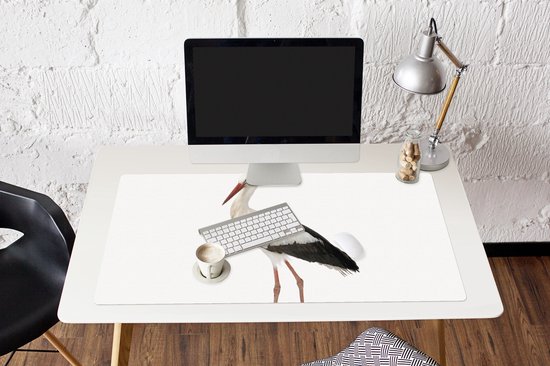 Tapis de souris XXL - Sous-main - Sous-main - Cigogne - Vogel - Animaux - Garçons - Enfants - Filles - 120x60 cm - Tapis de souris XXL