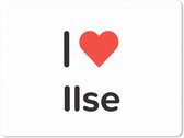 Muismat XXL - Bureau onderlegger - Bureau mat - I love - Ilse - Meisje - 80x60 cm - XXL muismat