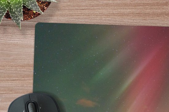 Muismat XXL - Bureau onderlegger - Bureau mat - Noorderlicht - Groen - Roze - Berg - 120x60 cm - XXL muismat
