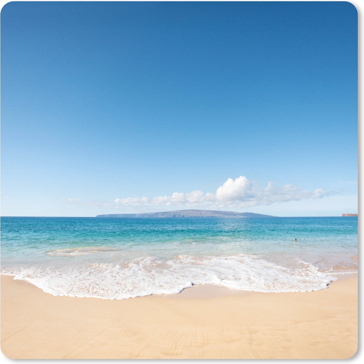 Muismat XXL 40x40 cm - Bureau onderlegger - Bureau mat Zee - Turquoise - Hawaii - Bureaumat - Gaming mousepad xl - Bureaulegger groot - Computer deskmat