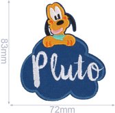 Strijk Embleem - Pluto - Tekstballon - 72x83mm