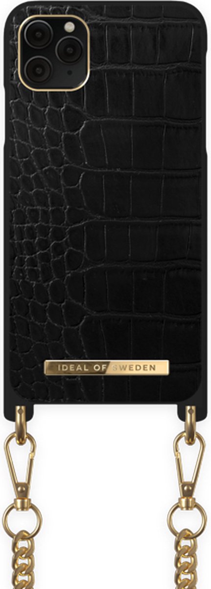 iDeal of Sweden Phone Necklace Case voor iPhone 12 Pro Max Jet Black Croco